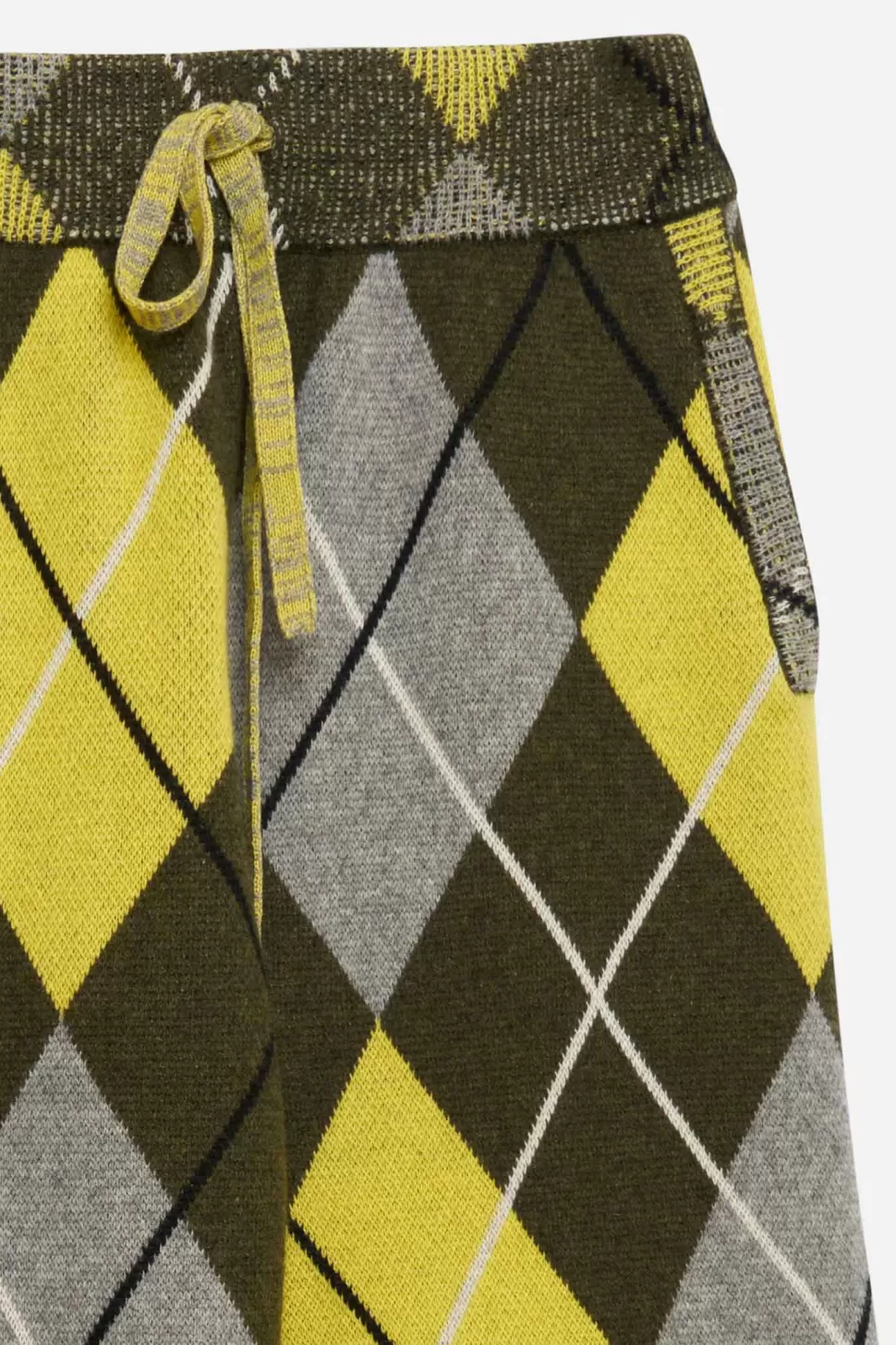 The Elder Statesman Argyle Lounge Pant Olive&Yellow Fashion