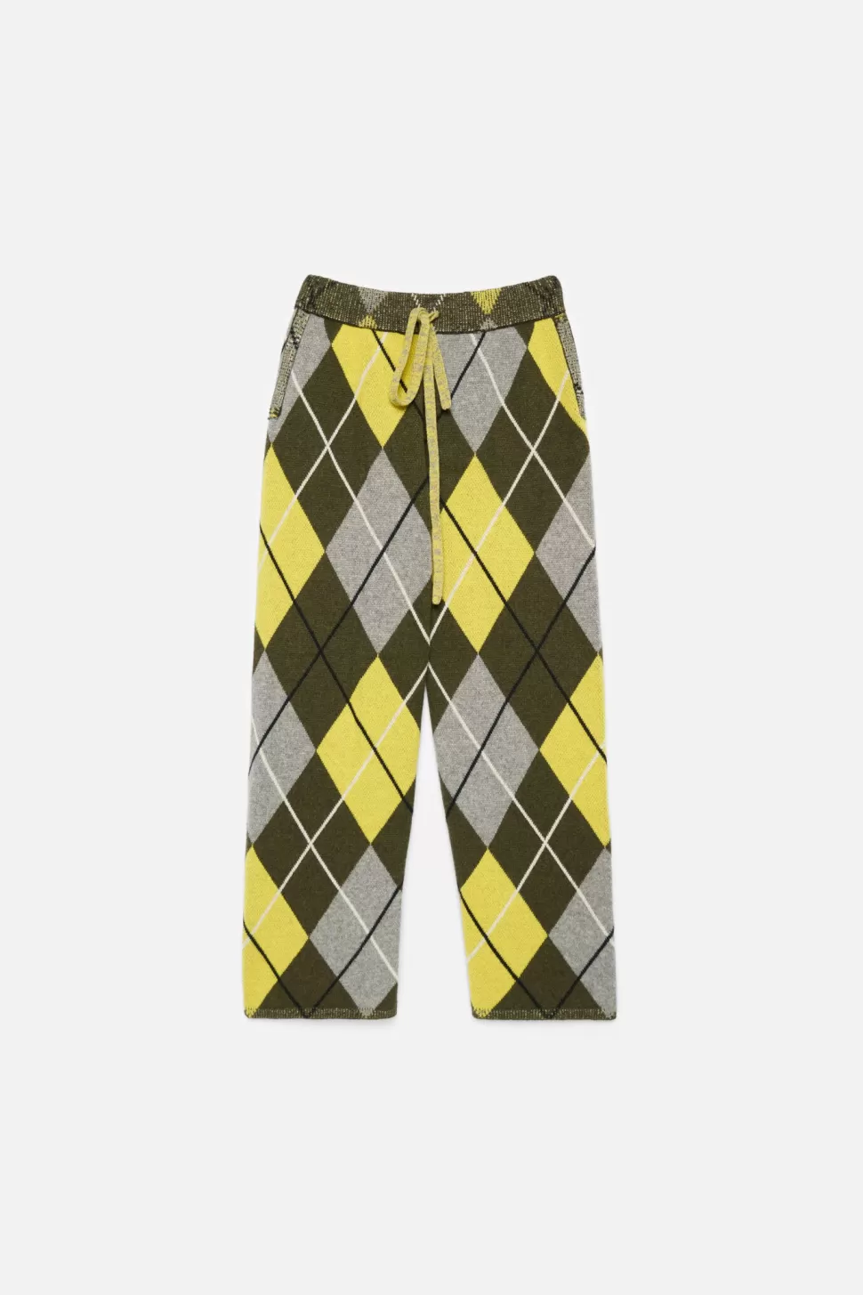 The Elder Statesman Argyle Women's Lounge Pant Olive&Yellow Outlet