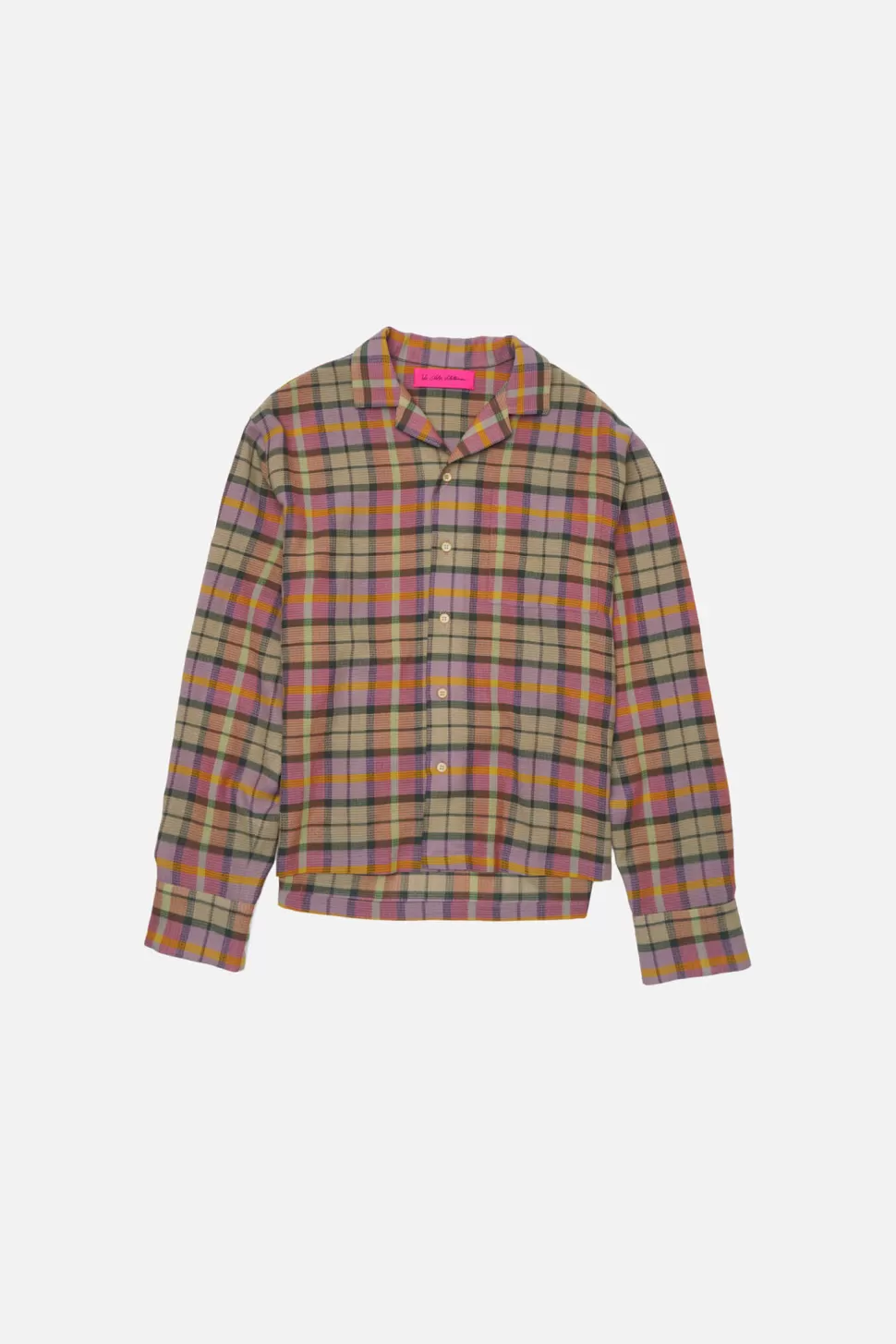 The Elder Statesman Burnout Plaid Camp Shirt LS BurnoutPlaid Flash Sale