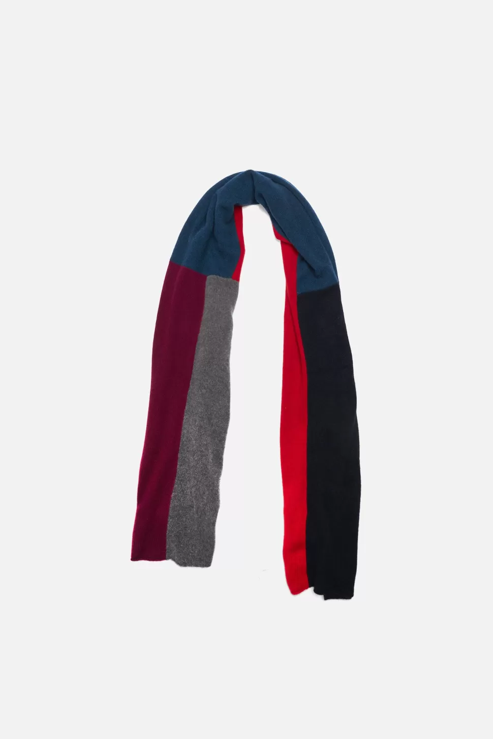 The Elder Statesman Cashmere Patchwork Shawl Blue-Black&MerlotMulti Flash Sale