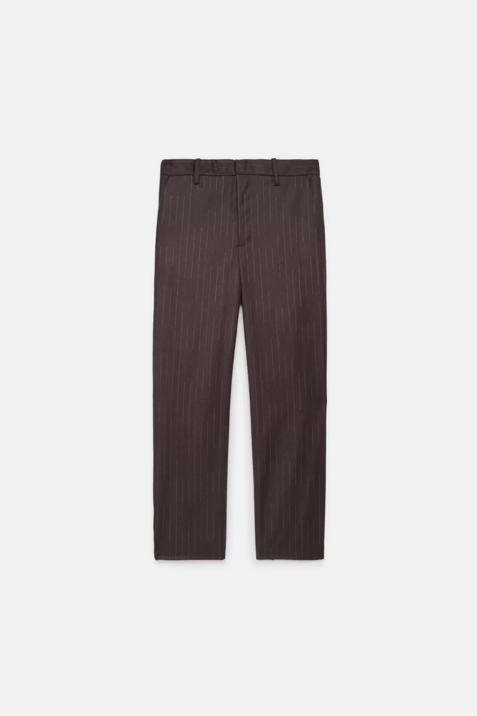 The Elder Statesman Chalkstripe Flat Front Trouser Brown Outlet