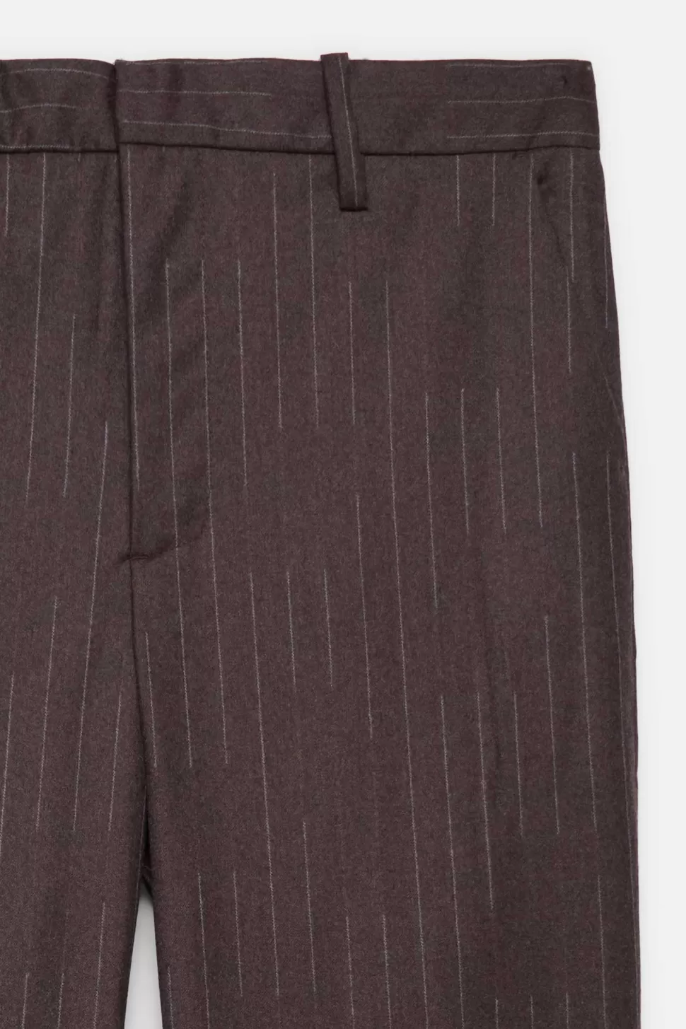 The Elder Statesman Chalkstripe Flat Front Trouser Brown Outlet