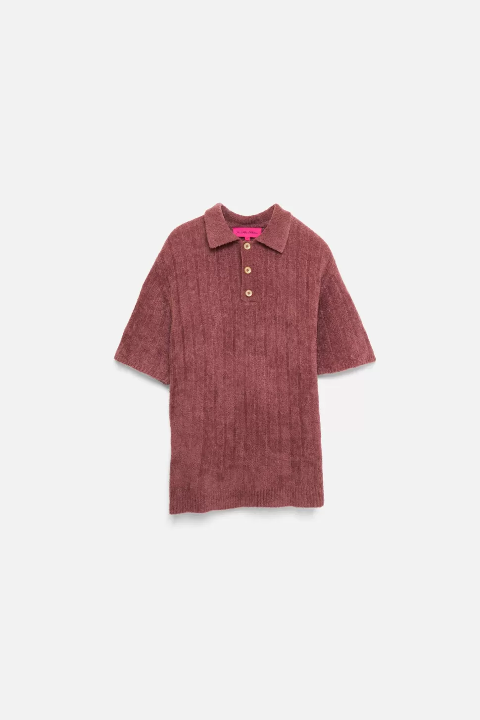 The Elder Statesman Chenille Rib Short-Sleeved Polo Napa Best Sale