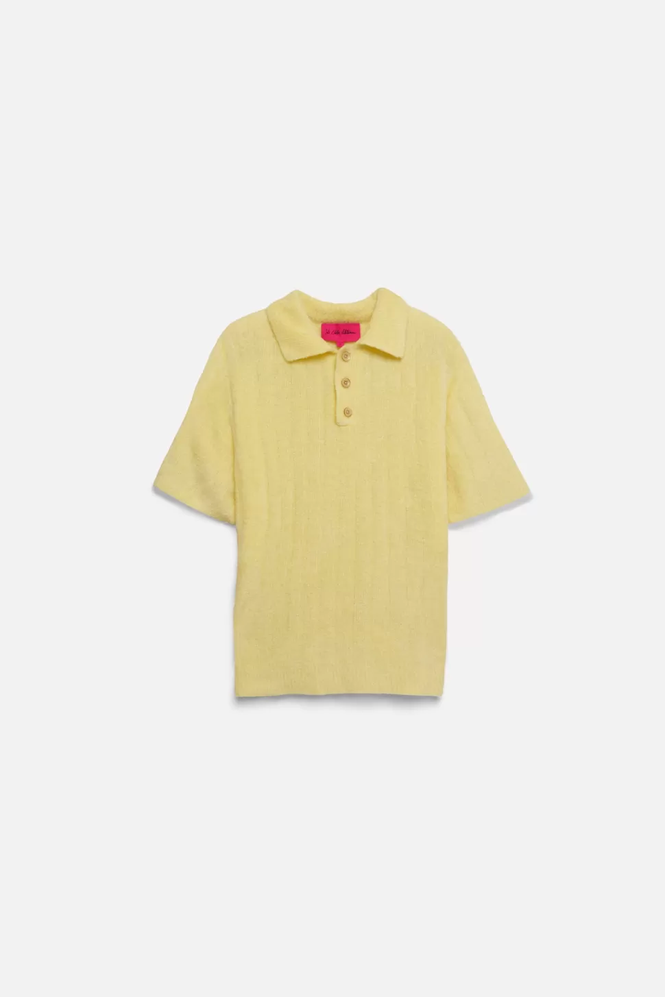 The Elder Statesman Chenille Short-Sleeved Rib Polo Butter Discount