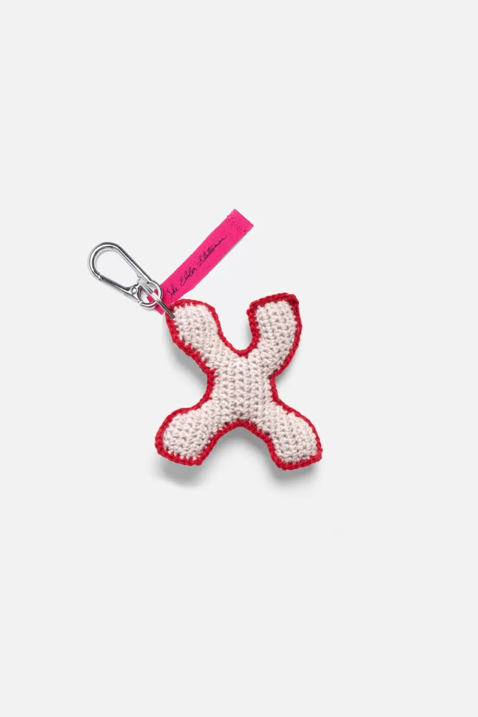 The Elder Statesman Crochet Letter Keychain Charm X Shop