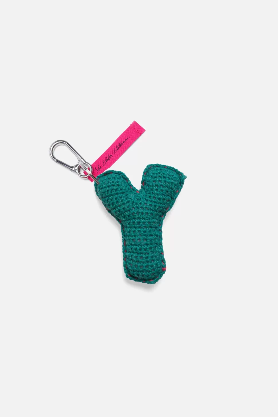 The Elder Statesman Crochet Letter Kechain Charm Y Fashion