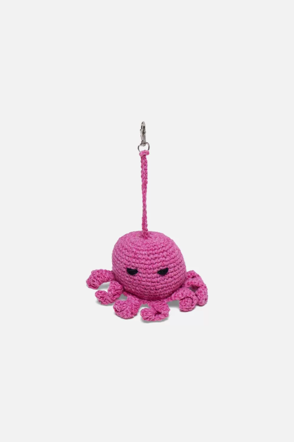 The Elder Statesman Crochet Octopus Keychain Charm Pink New