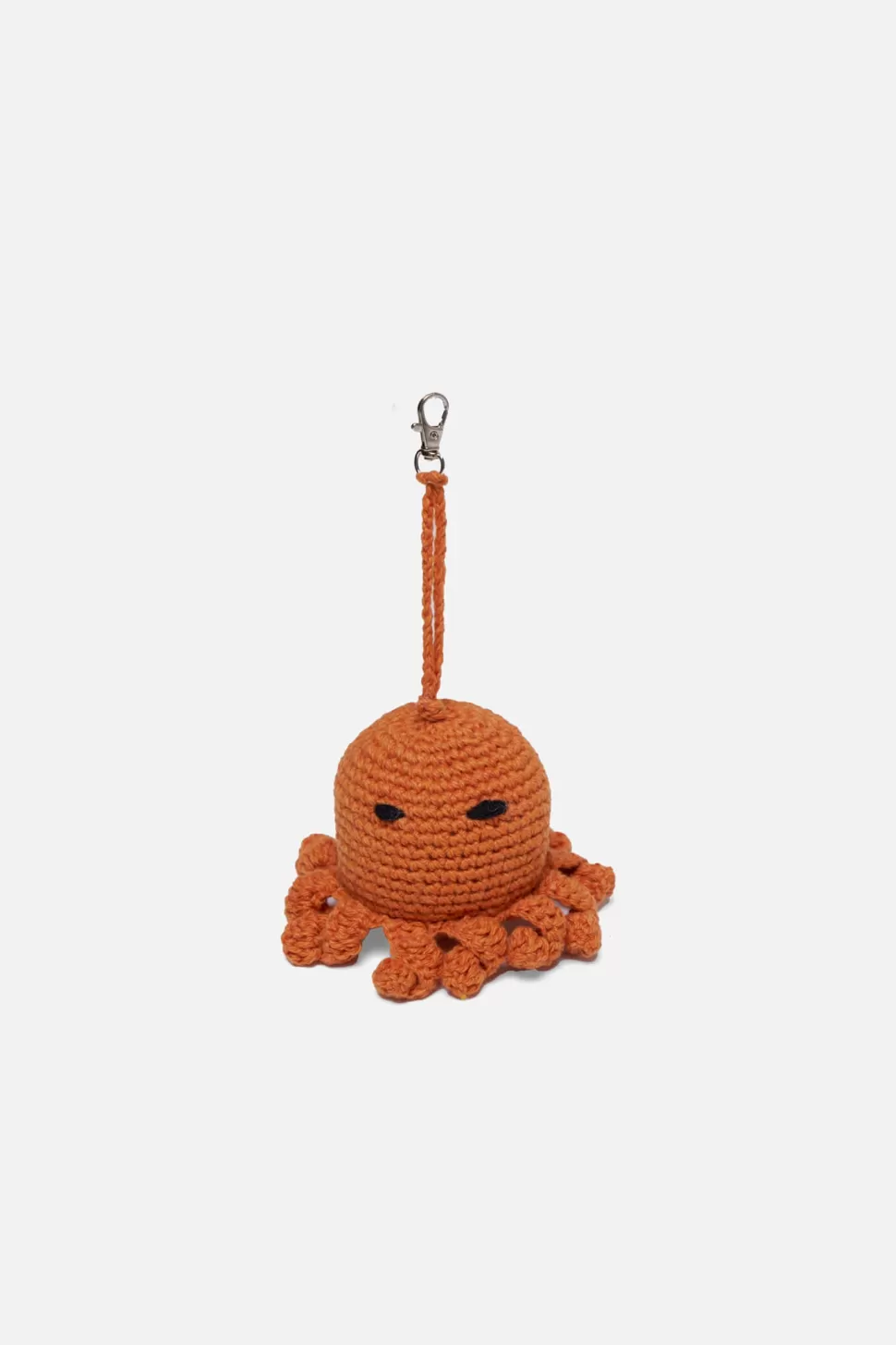 The Elder Statesman Crochet Octopus Keychain Charm Orange Fashion