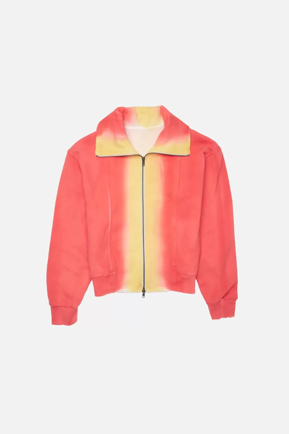 The Elder Statesman Daily Spray Women's Zip-Up FieryCoral&Wasabi Sale