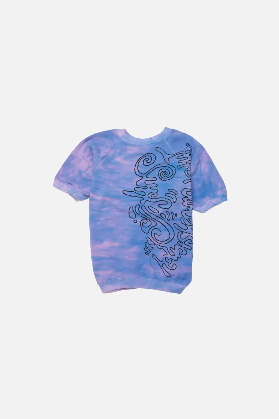 The Elder Statesman Daily Surf Dye Sweatshirt SS Violet&CryptoBlue Flash Sale