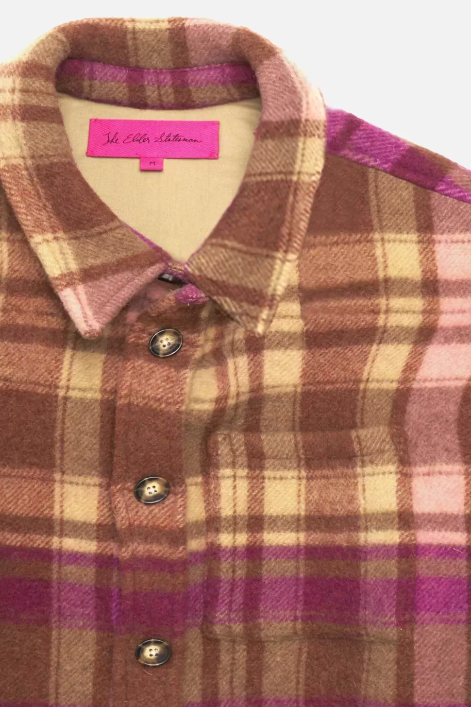 The Elder Statesman Felt Check Overshirt PinkMulti Fashion