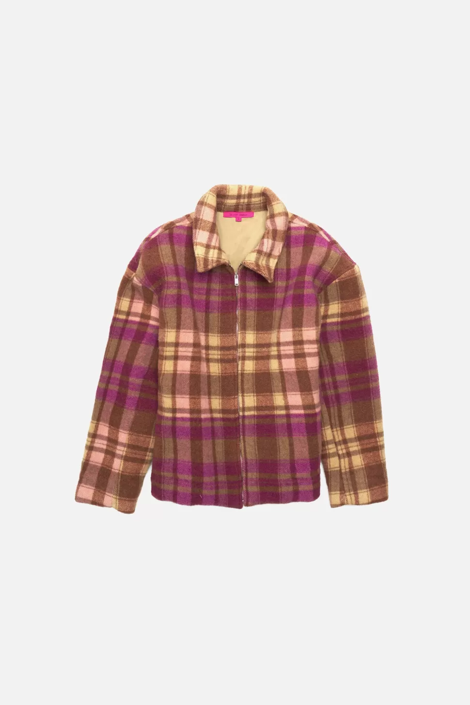 The Elder Statesman Felt Check Women's City Jacket PinkMulti Sale