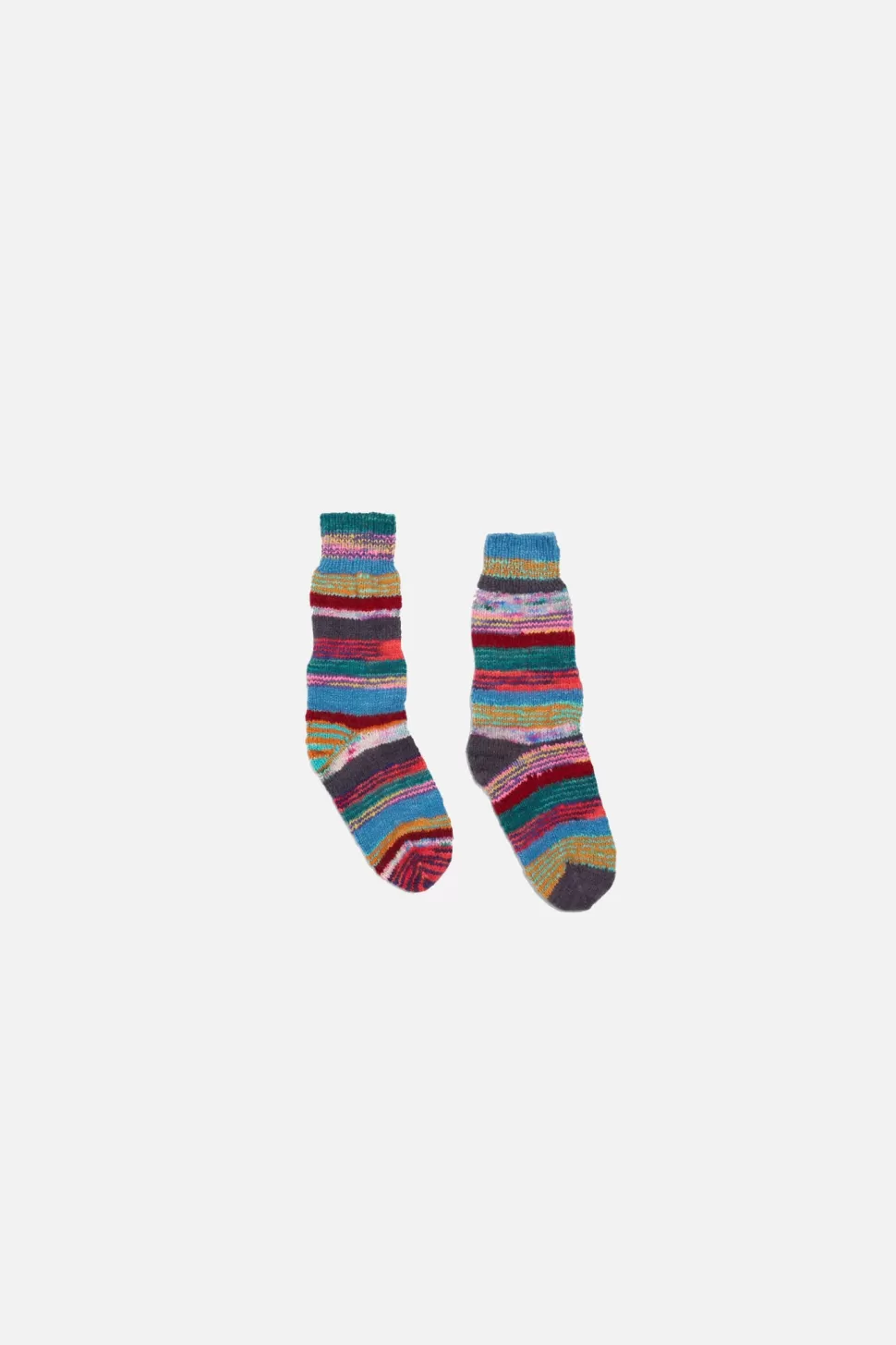 The Elder Statesman Hand Knit Mismatched Sock Multi Clearance