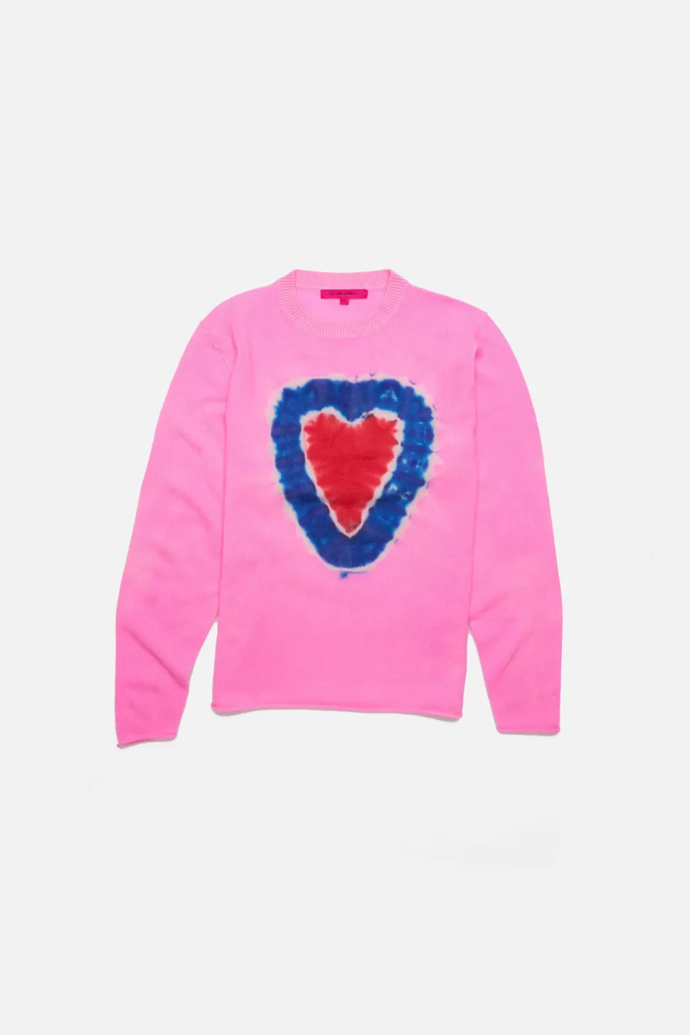 The Elder Statesman Heart Dye Women's Crew Pink&SeaBlue Online