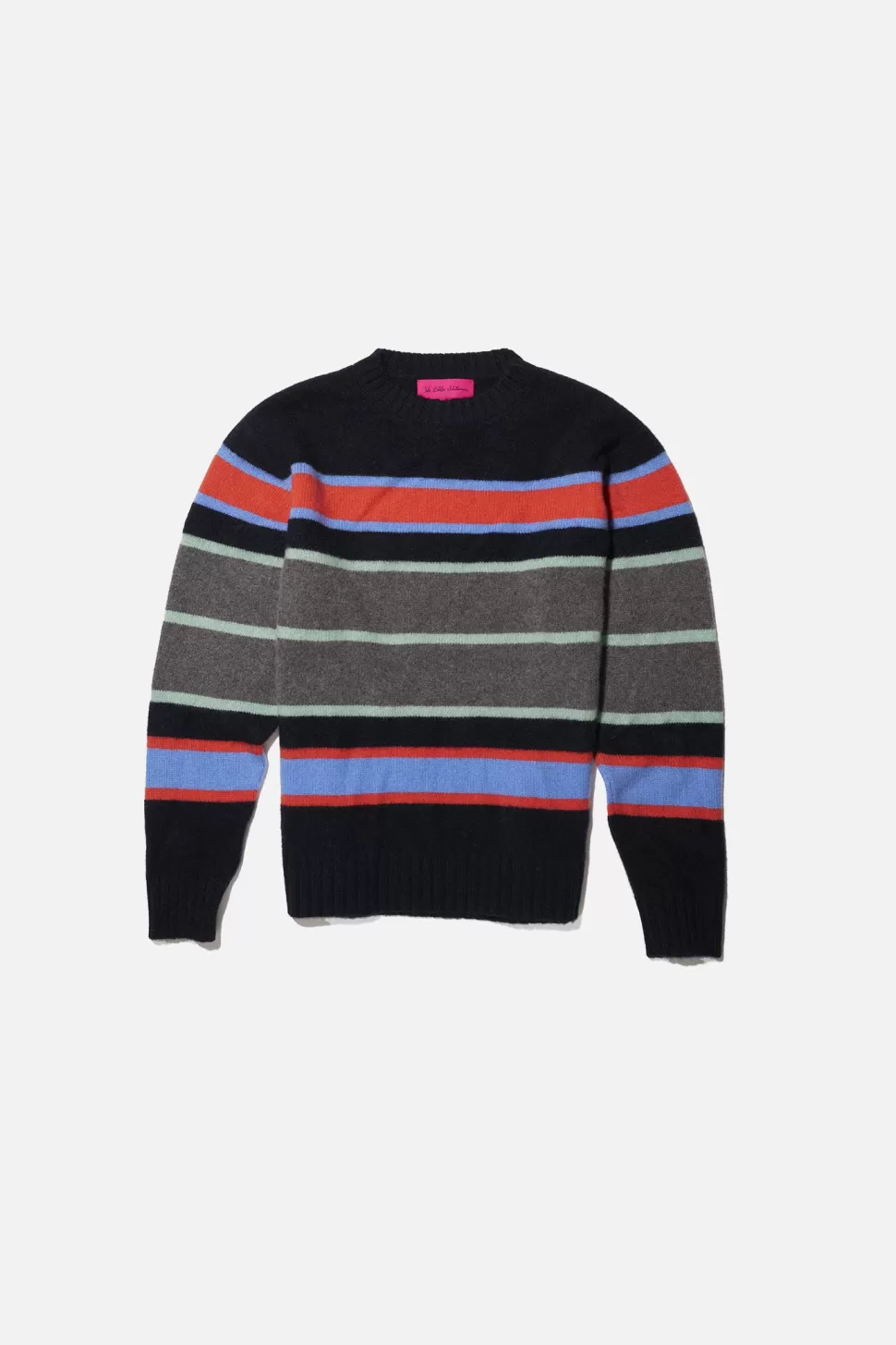 The Elder Statesman Jitney Stripe Crew Black&OrangeStripe New