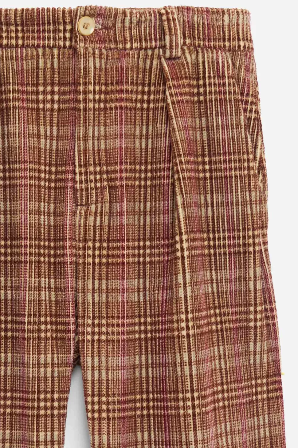 The Elder Statesman Jocky Plaid Cord Pant BrownMulti Store