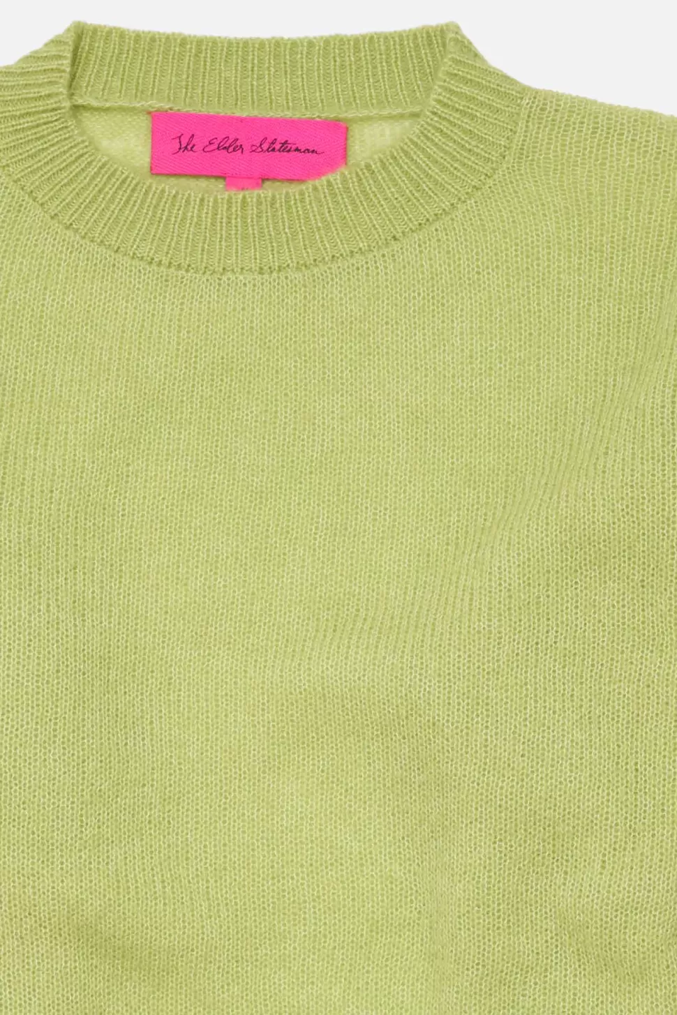 The Elder Statesman Nimbus Slouchy Crew Wasabi Hot