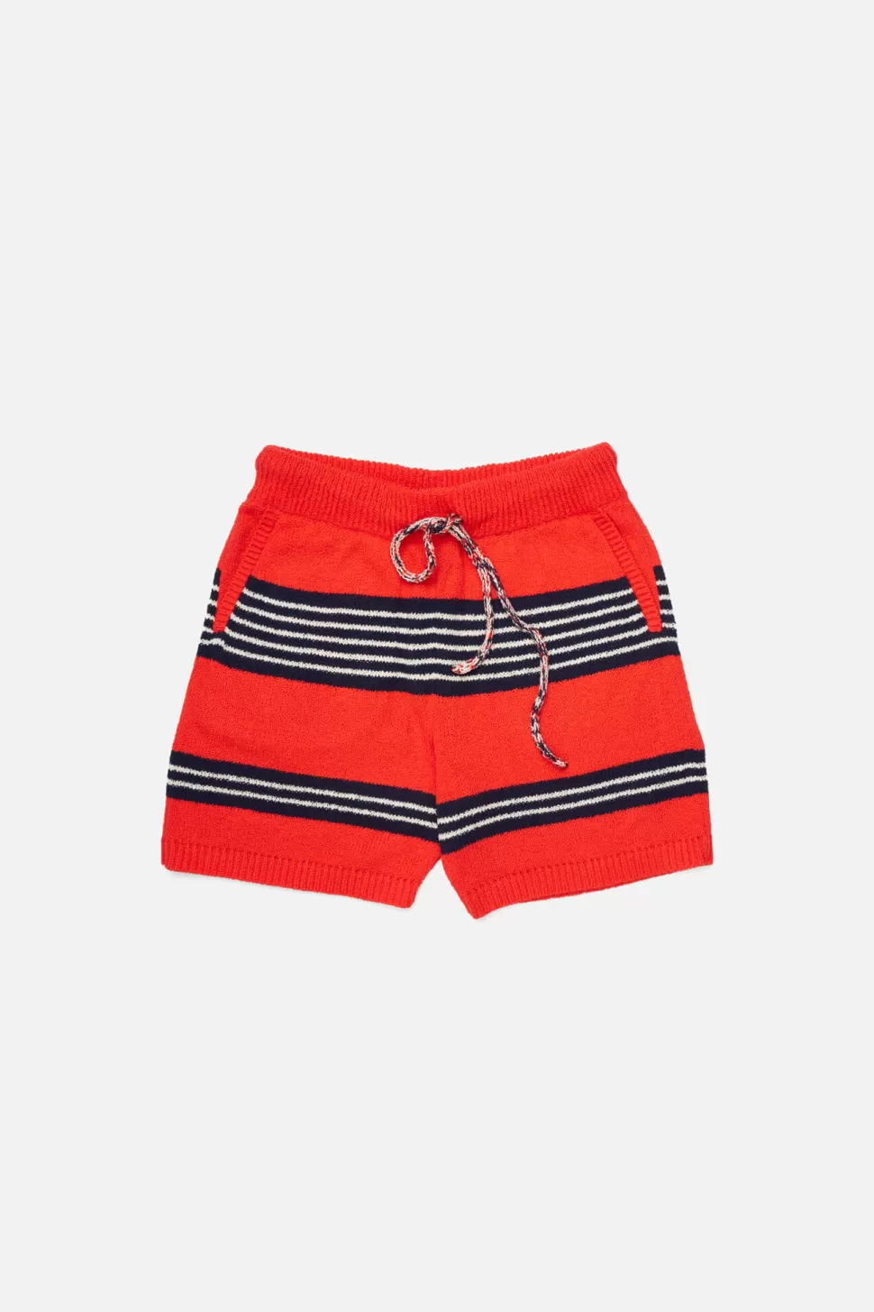 The Elder Statesman Nora Rollie Stripe Boxy Short NeonRed/Black/Natural Fashion