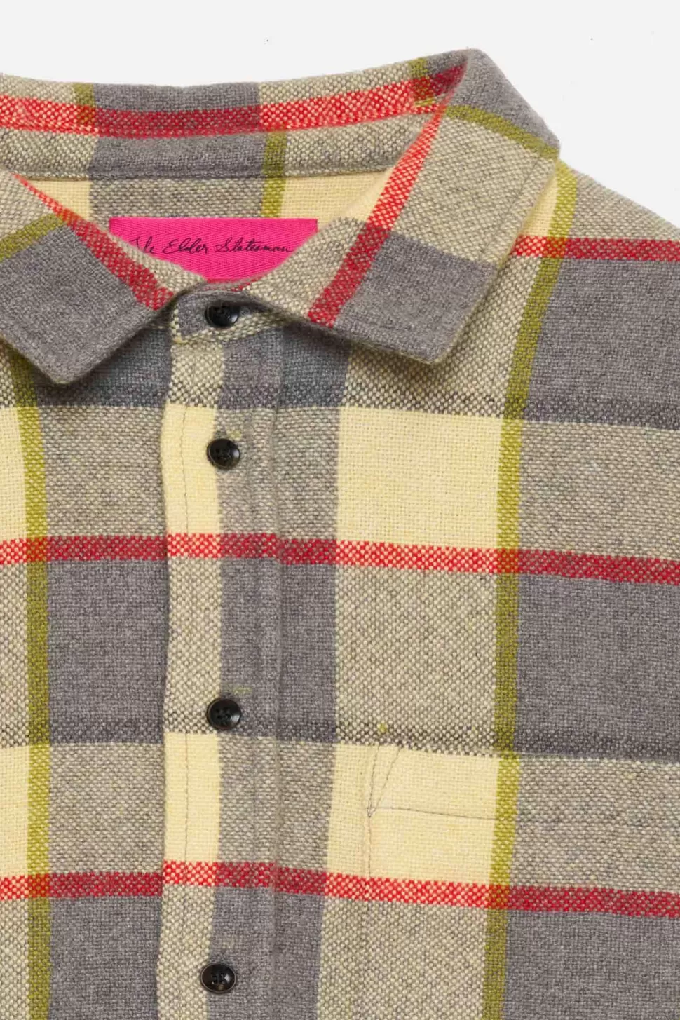 The Elder Statesman Plaid Woven Overshirt SeaBlue&RedPlaid Outlet