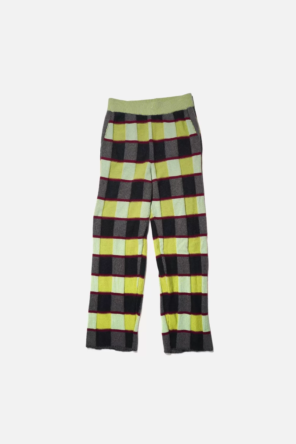 The Elder Statesman Promotion Plaid Lounge Pant Blue-Black&AcidGreenPlaid Cheap