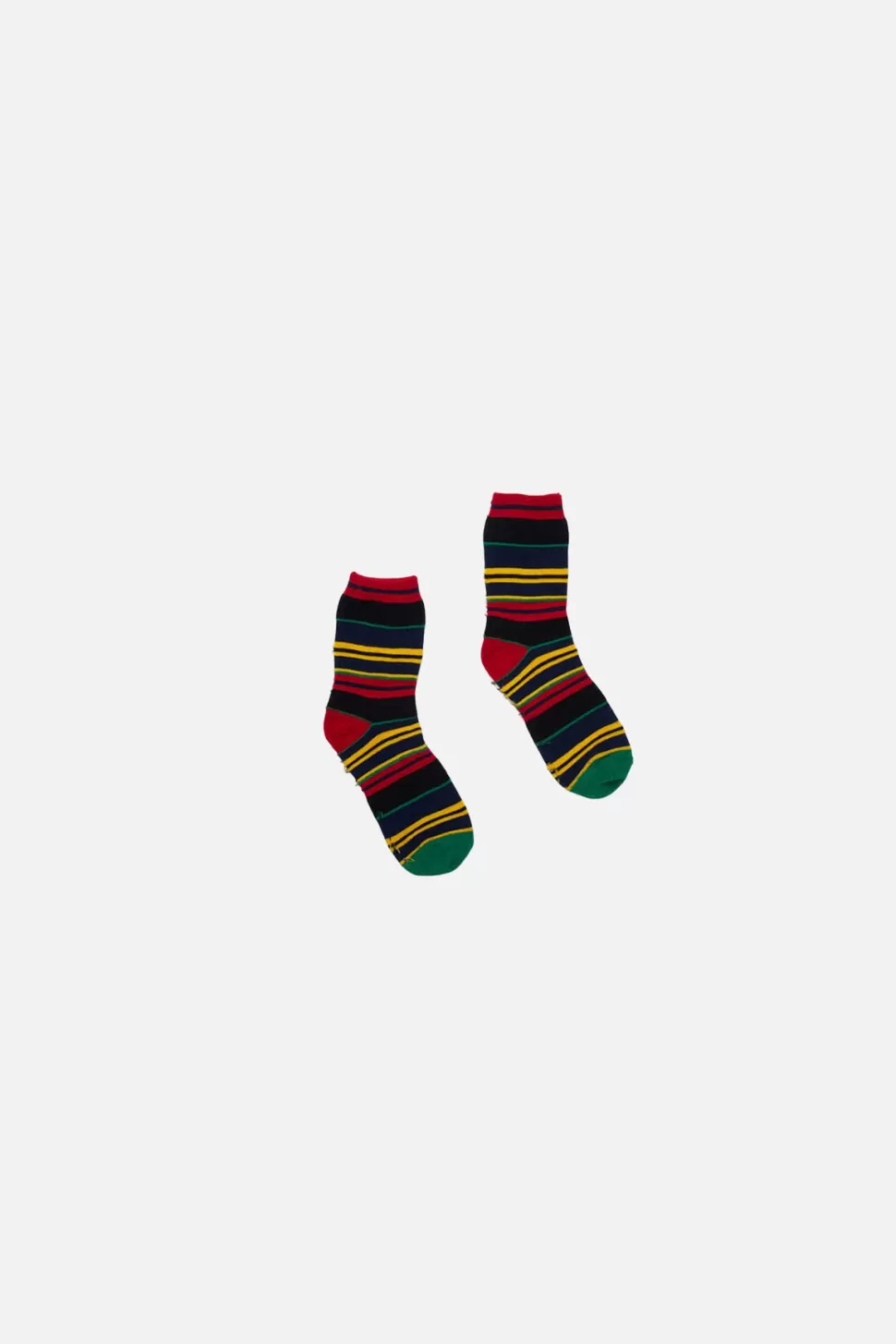 The Elder Statesman Rad Stripe Socks Black&NeonRedStripe Cheap