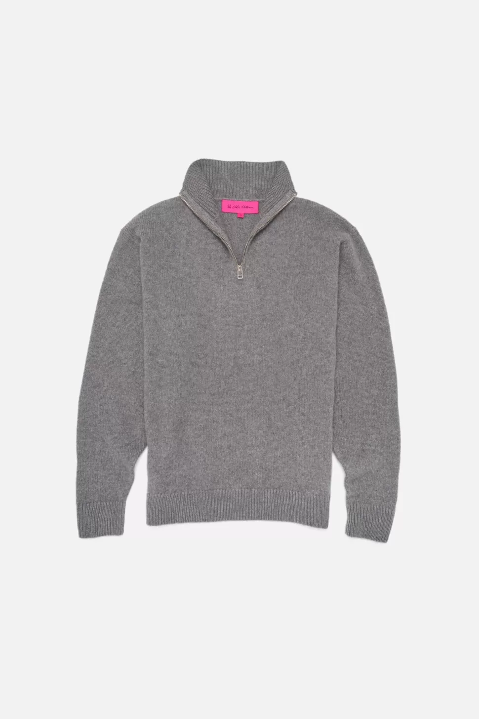 The Elder Statesman Relaxed Half Zip Light Grey Best