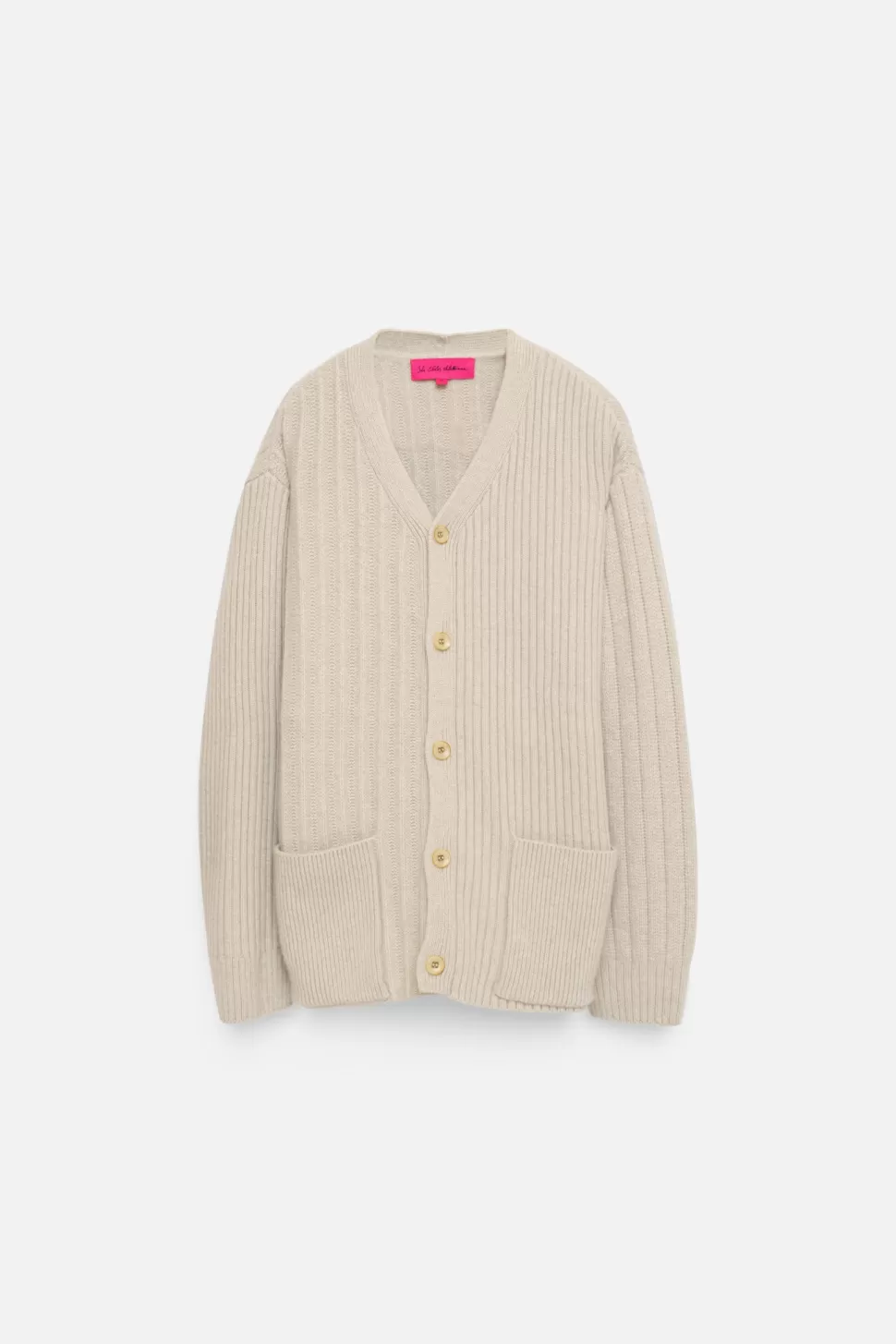 The Elder Statesman Ribbed Cigar Cardigan White New