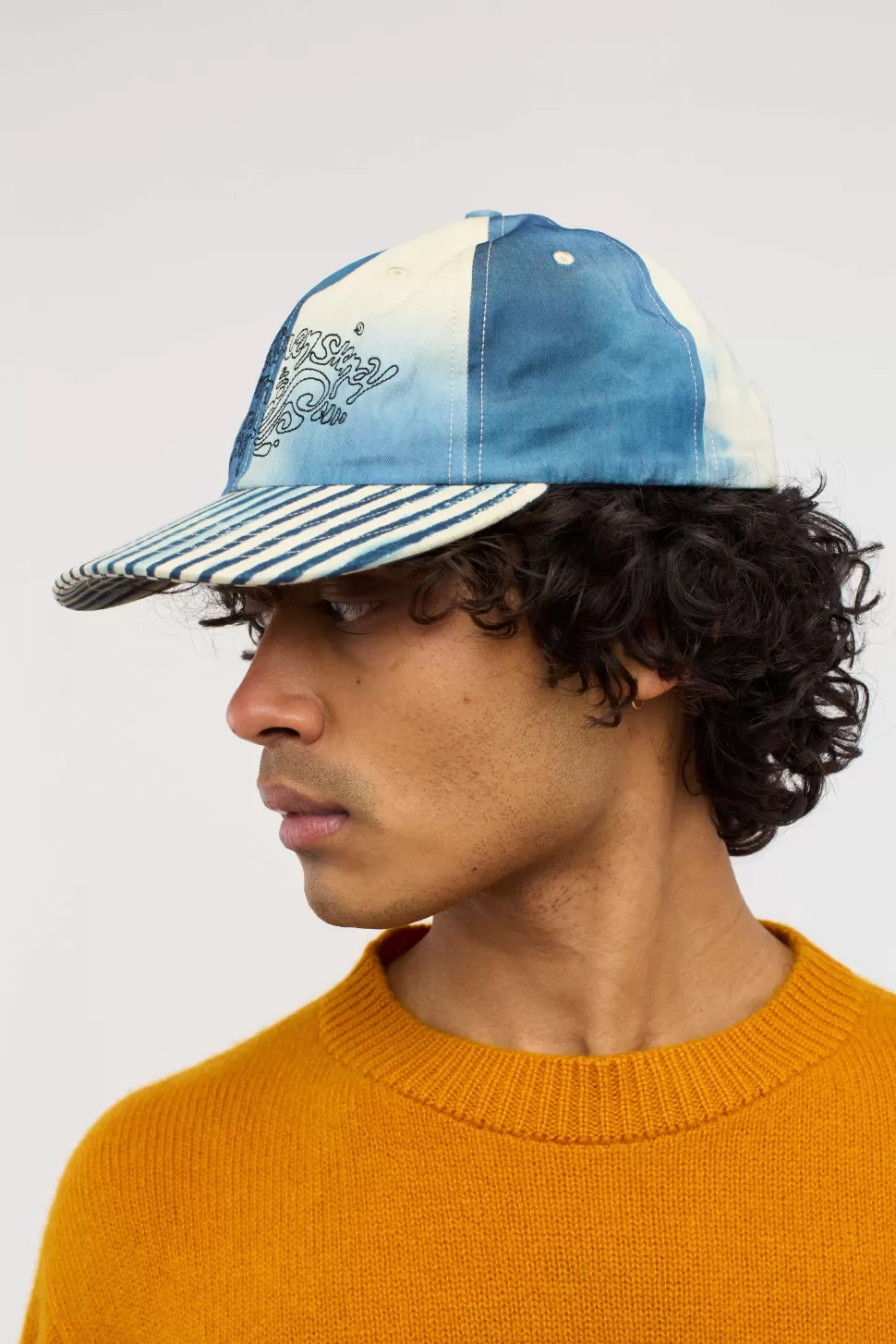 The Elder Statesman Silvano Dual Workwear Cap Khakiw/BlueMulti Discount