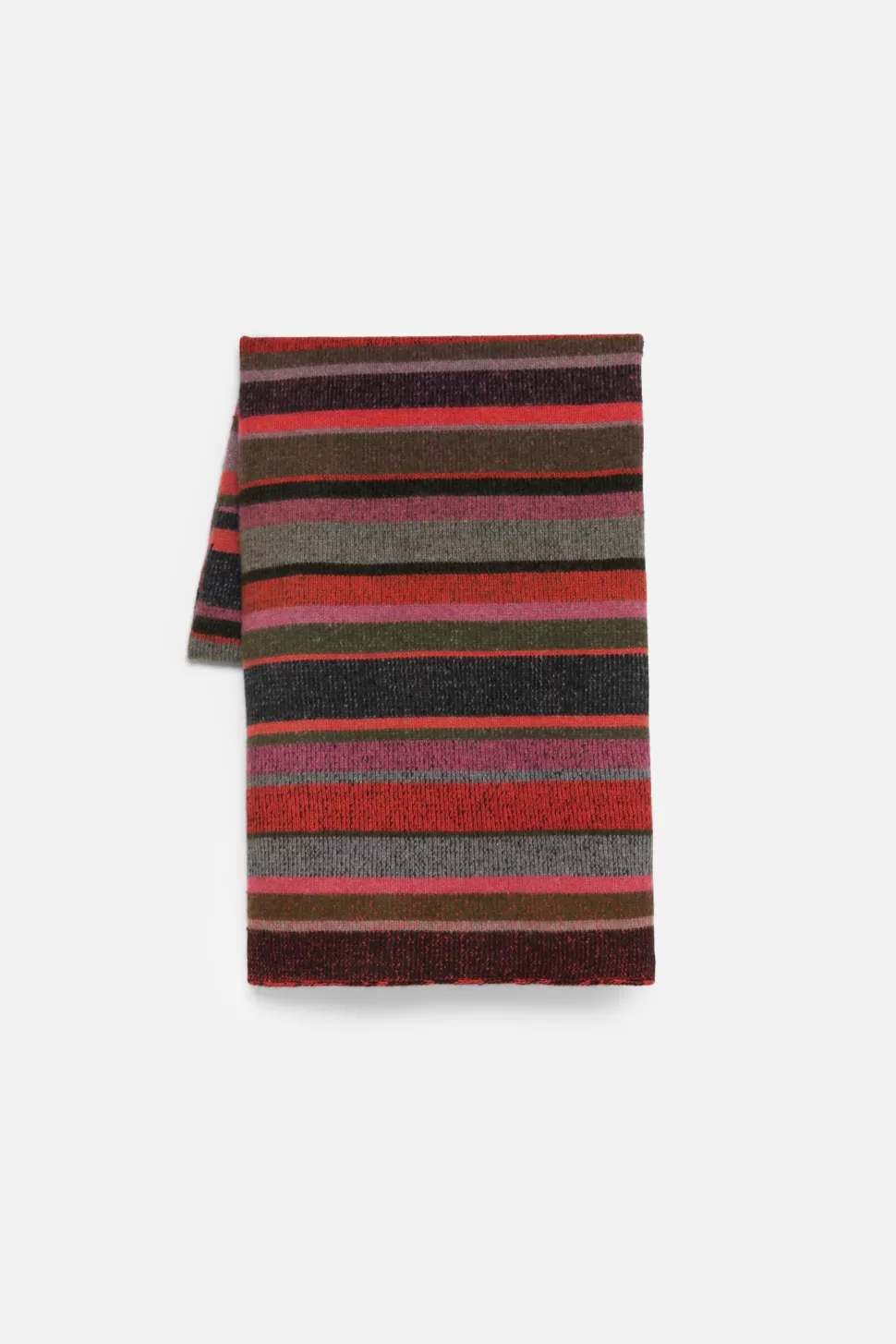 The Elder Statesman Stripe Super Soft Scarf Mulberry&Black Clearance