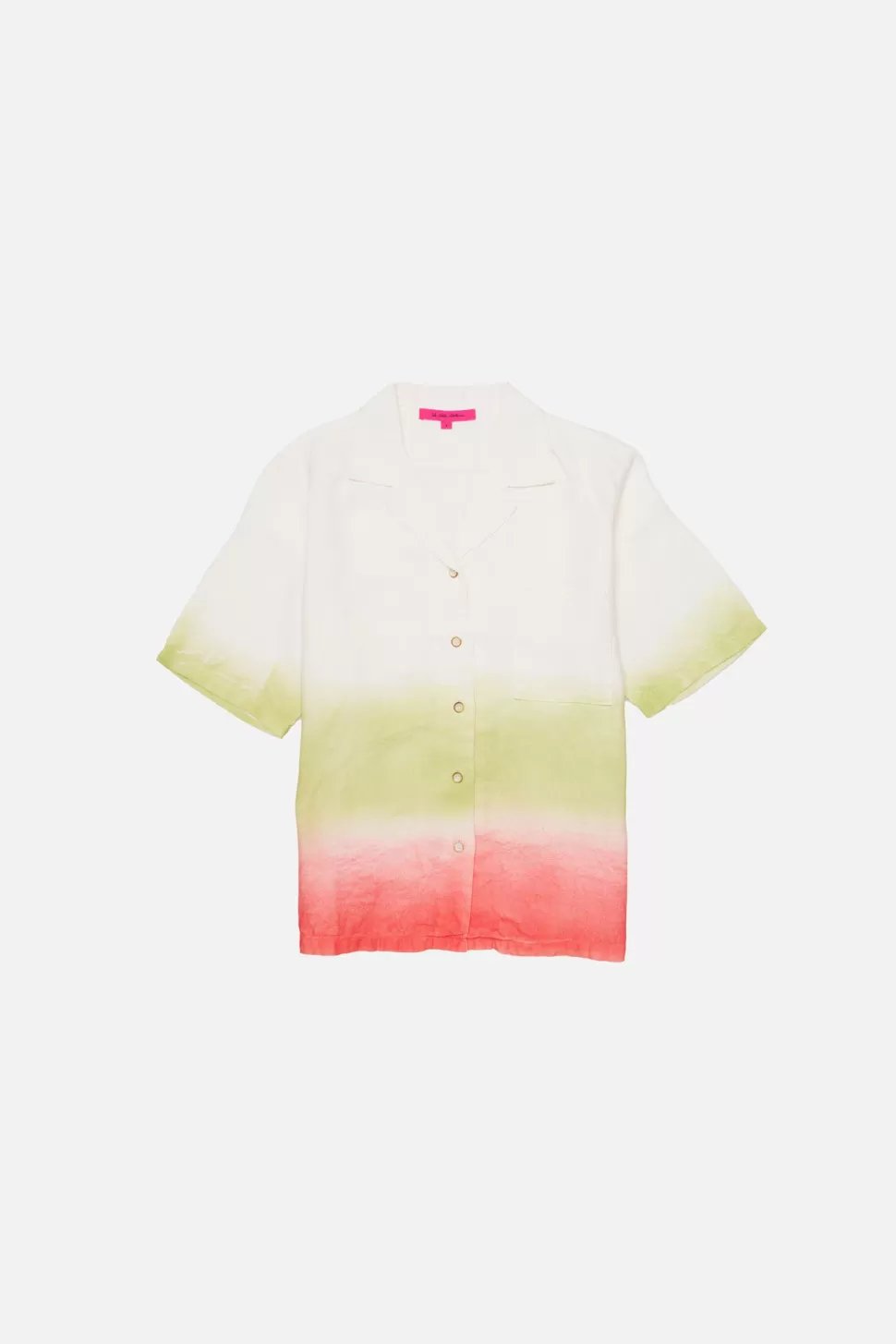 The Elder Statesman Sulfur Gradient Women's Shirt S/S Ivoryw/Wasabi/FieryCoral Clearance