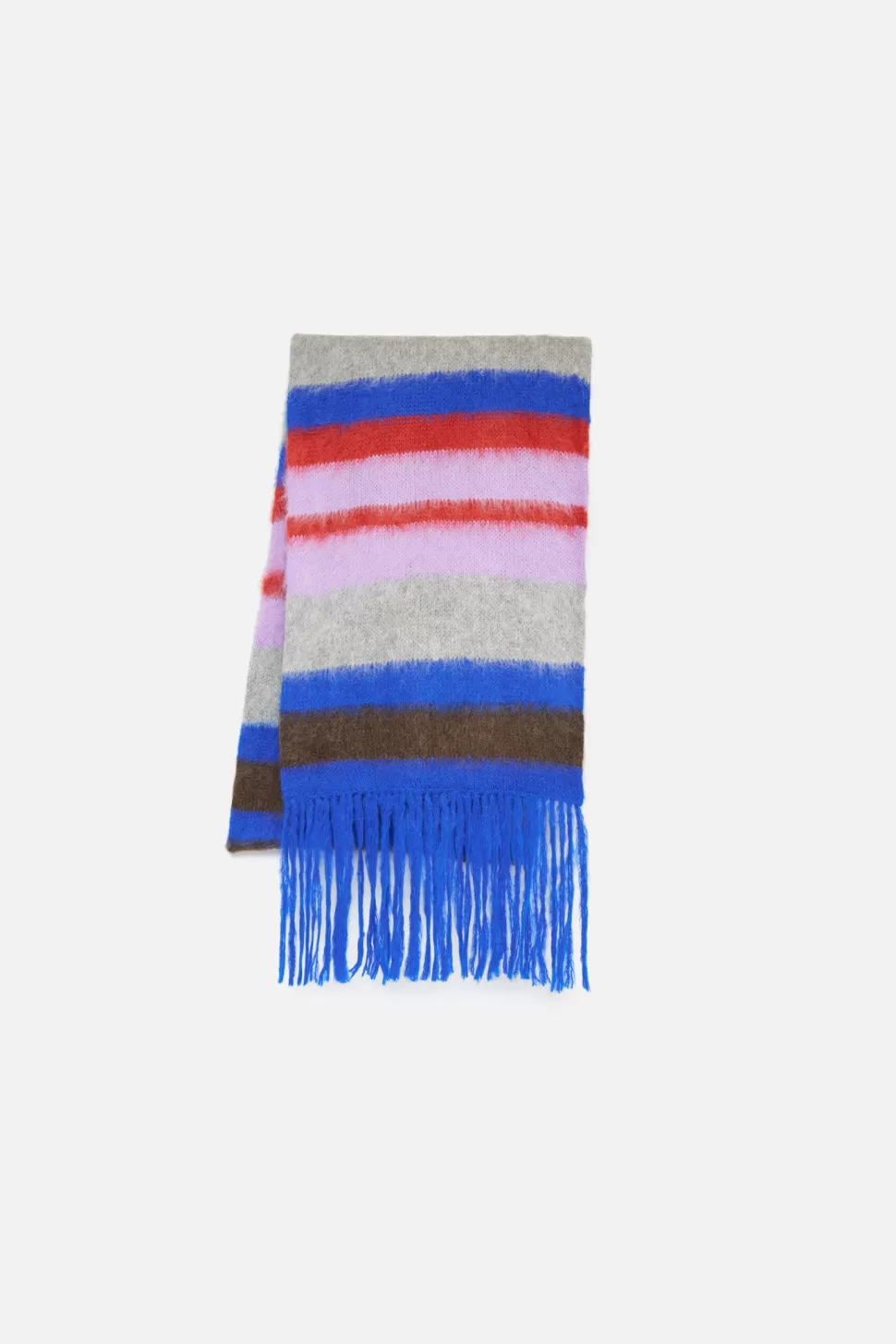 The Elder Statesman Thistle Nightcap Stripe Scarf Brunette&LightGreyStripes Best