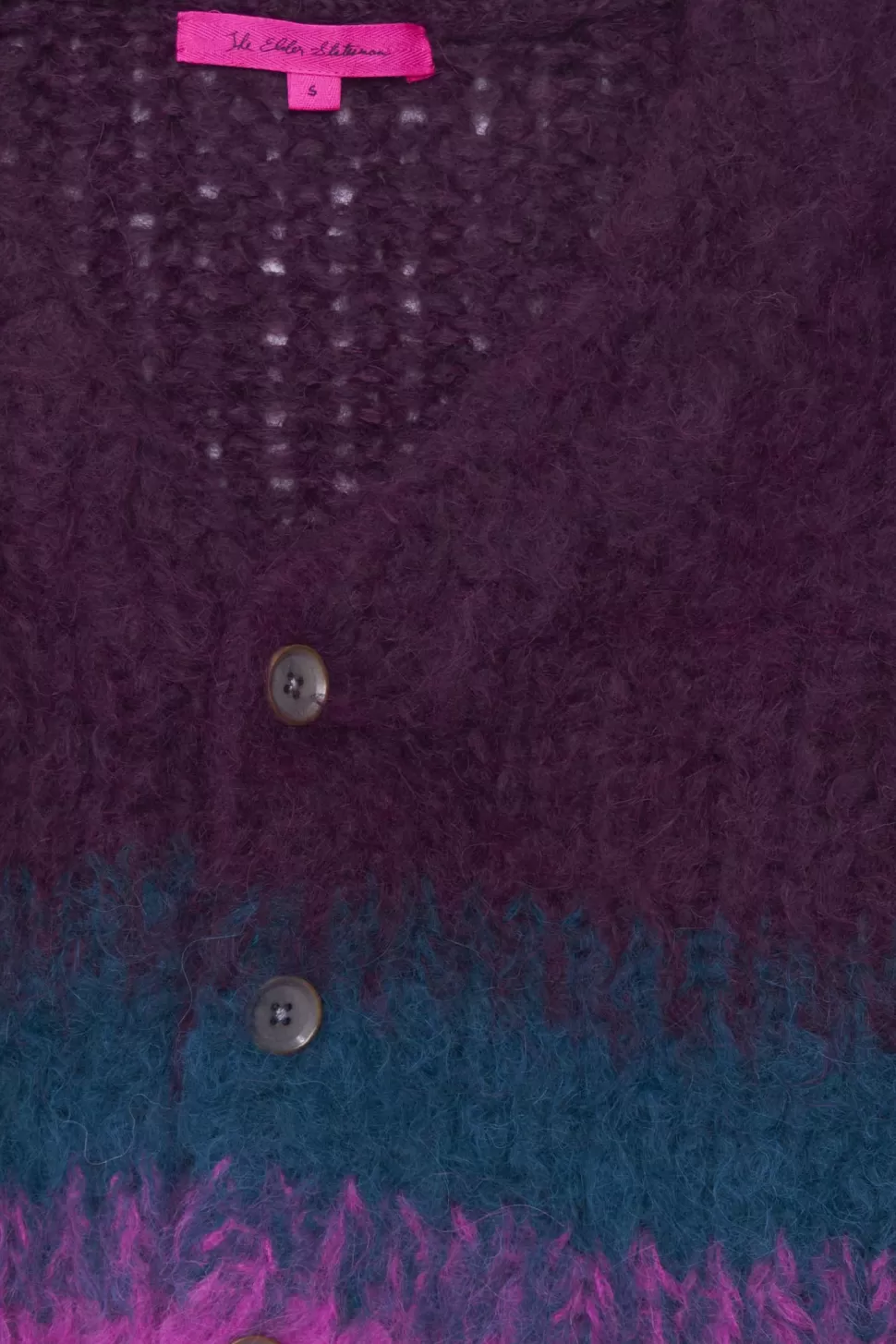 The Elder Statesman Thistle Ombre Women's Cardigan Merlot&ElectricPink Shop