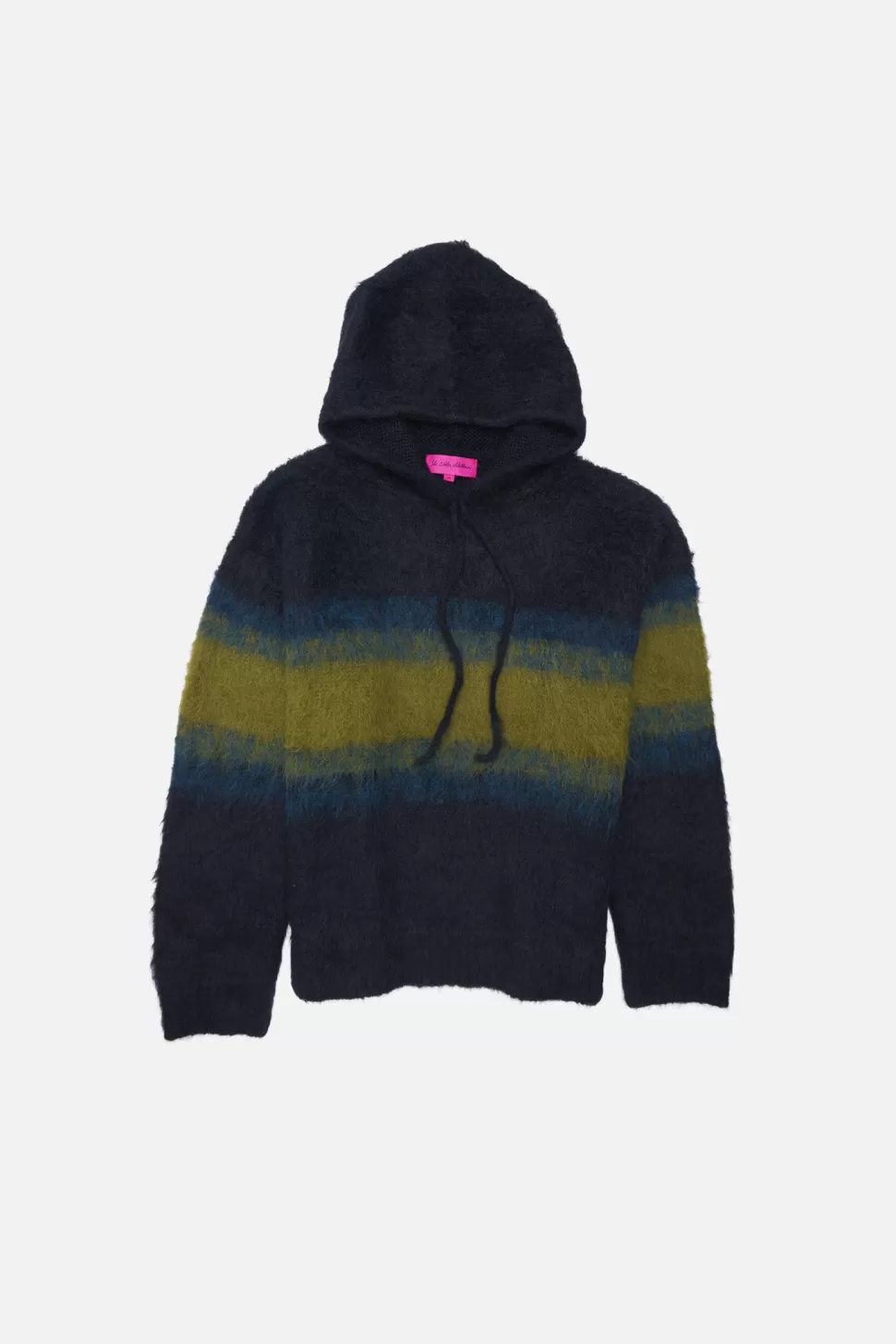 The Elder Statesman Thistle Shadow Ombre Hoodie Black&AcidGreen Store