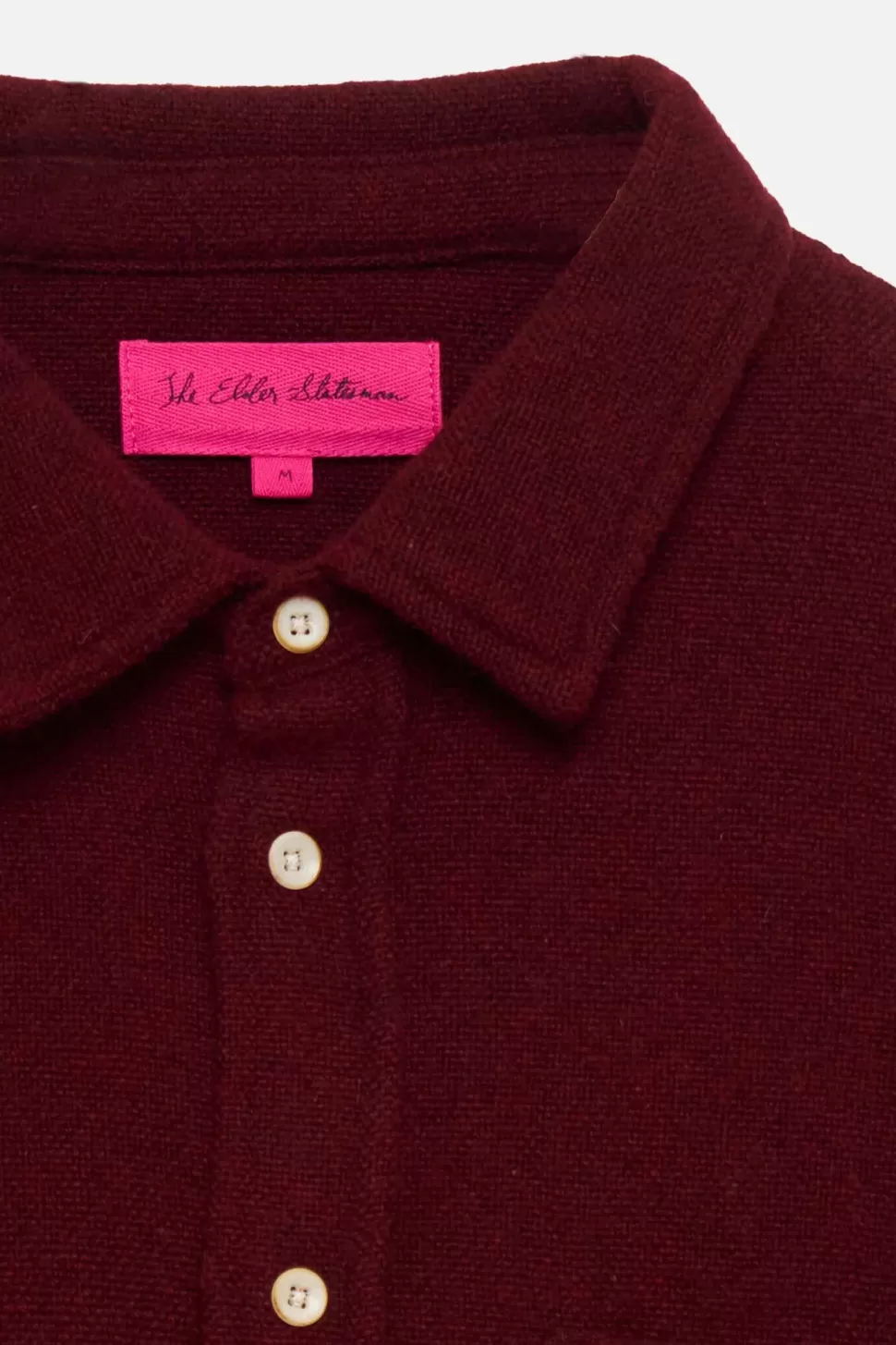 The Elder Statesman Woven Overshirt Maroon Flash Sale